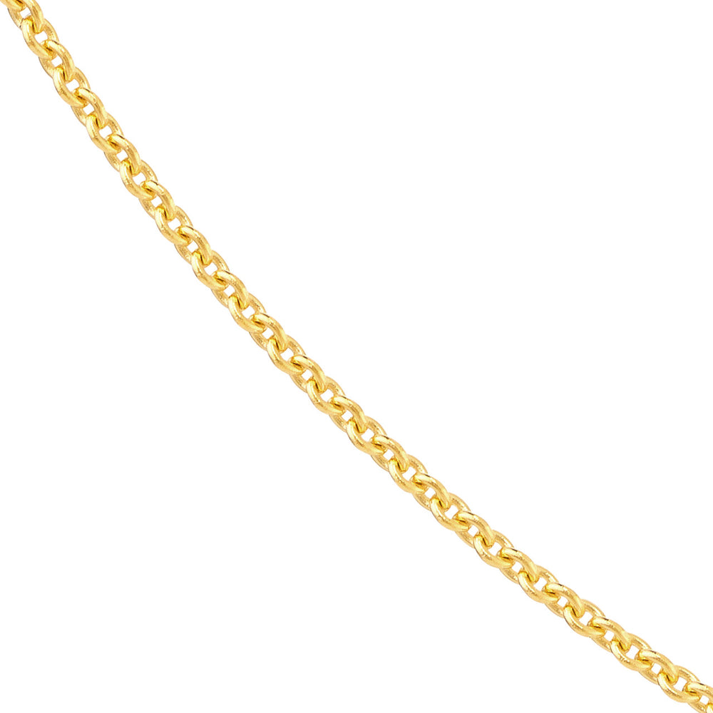 14K Yellow Gold and White Gold 0.9mm Adjustable Cable Chain Necklace with Lobster Lock
