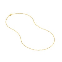 Load image into Gallery viewer, 14K Yellow Gold Or White Gold 1.4mm Singapore Chain Necklace with Lobster Lock
