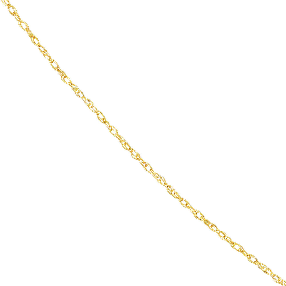 14K Yellow Gold and White Gold 0.95mm Pendant Rope Chain Necklace with Lobster Lock