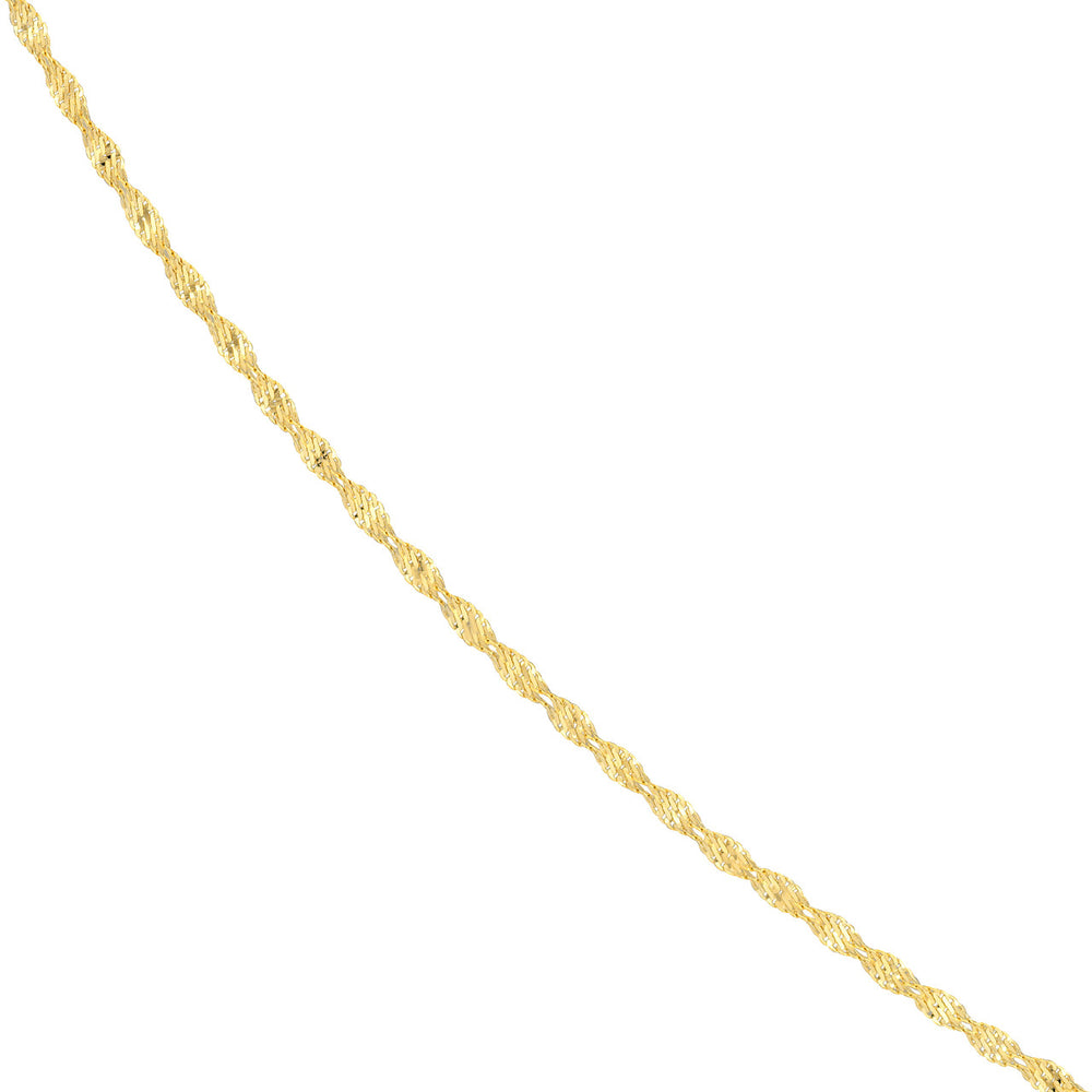 14K Yellow Gold or White Gold 1.35mm Dorica Chain Necklace with Lobster Lock