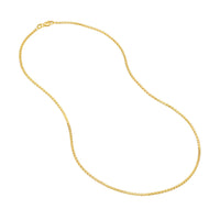 Load image into Gallery viewer, 14K Yellow Gold or White Gold 1.8mm Hollow Round Box Chain Necklace with Lobster Lock
