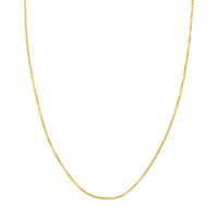 Load image into Gallery viewer, 14K Yellow Gold or White Gold 1.8mm Hollow Round Box Chain Necklace with Lobster Lock
