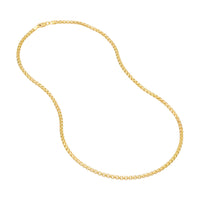 Load image into Gallery viewer, 14K Yellow Gold and White Gold 2.8mm Hollow Round Box Chain Necklace with Lobster Lock
