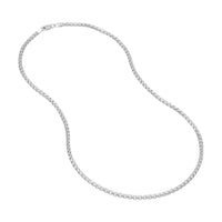 Load image into Gallery viewer, 14K Yellow Gold and White Gold 2.8mm Hollow Round Box Chain Necklace with Lobster Lock
