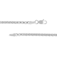 Load image into Gallery viewer, 14K Yellow Gold and White Gold 2.8mm Hollow Round Box Chain Necklace with Lobster Lock
