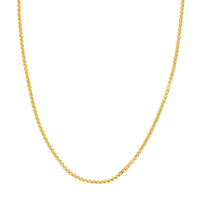 Load image into Gallery viewer, 14K Yellow Gold and White Gold 2.8mm Hollow Round Box Chain Necklace with Lobster Lock
