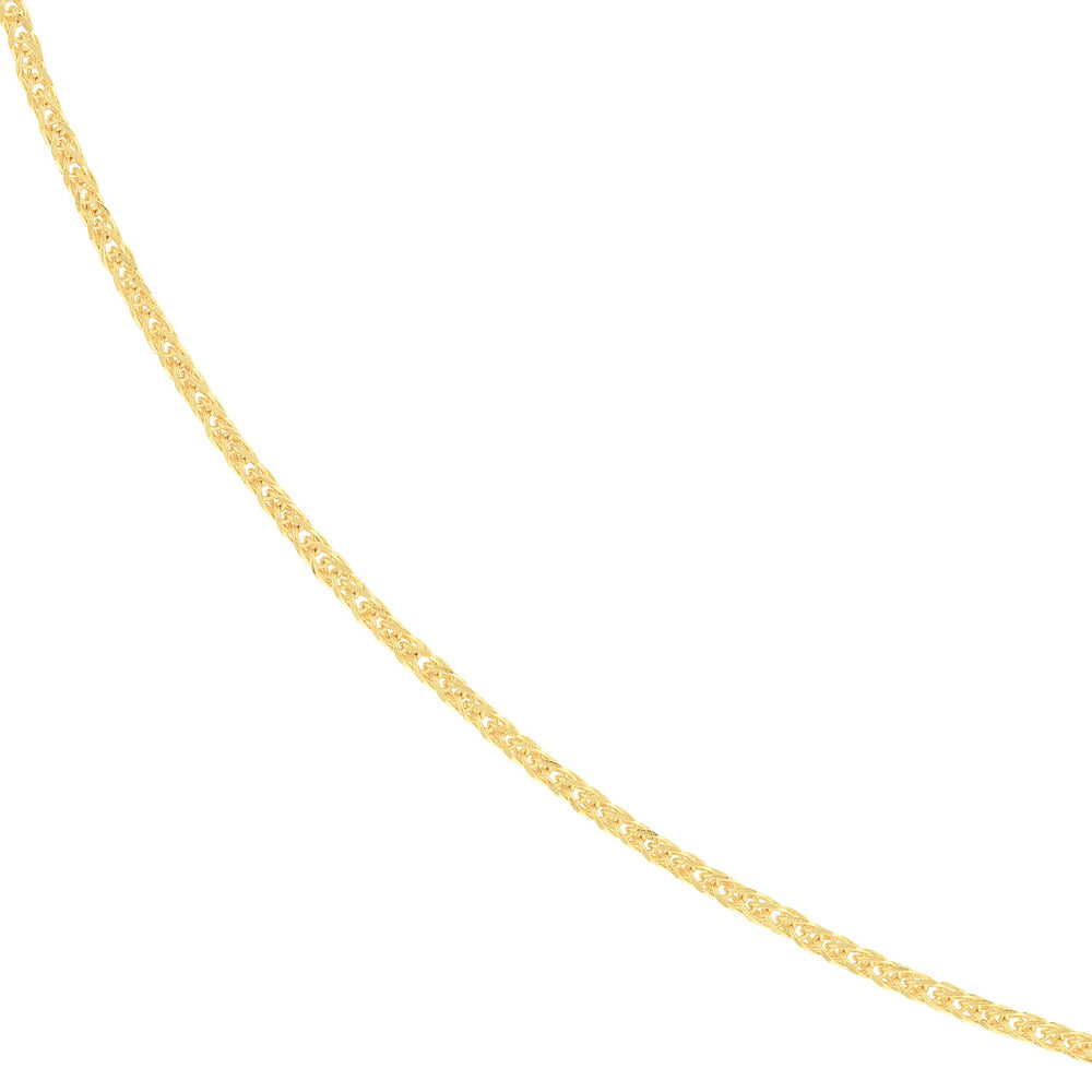14K Yellow Gold Or White Gold 1.15mm Adjustable Square Wheat Chain Necklace