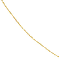 Load image into Gallery viewer, 14K Yellow Gold, White Gold and Rose Gold 0.85mm Sparkle Singapore Chain Necklace with Lobster Lock
