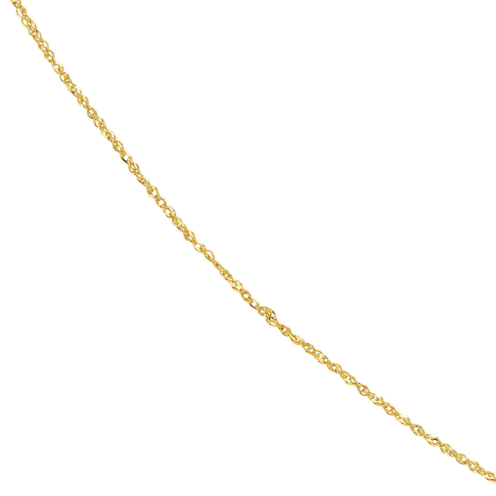 14K Yellow Gold, White Gold and Rose Gold 0.85mm Sparkle Singapore Chain Necklace with Lobster Lock