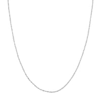 Load image into Gallery viewer, 14K Yellow Gold or White Gold 1.5mm Sparkle Singapore Chain Necklace with Lobster Lock
