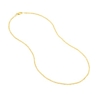 Load image into Gallery viewer, 14K Yellow Gold or White Gold 1.5mm Sparkle Singapore Chain Necklace with Lobster Lock
