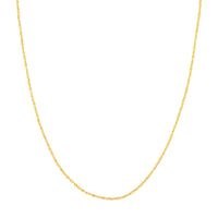 Load image into Gallery viewer, 14K Yellow Gold or White Gold 1.5mm Sparkle Singapore Chain Necklace with Lobster Lock
