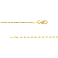 Load image into Gallery viewer, 14K 1.35mm Yellow/White Dorica Chain Necklace with Lobster Lock
