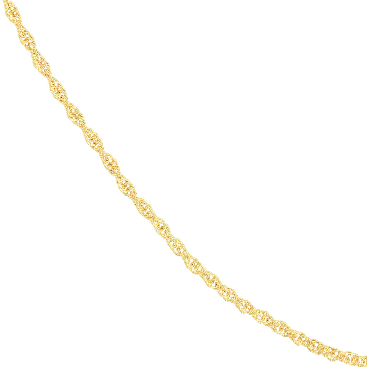 14K Yellow Gold or White Gold 1.40mm Adjustable Double Rope Chain Necklace