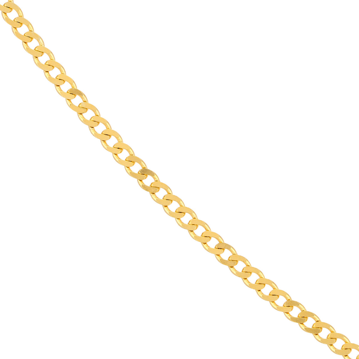 14K Yellow Gold or White Gold or Rose Gold 1.95mm Open Curb Chain Necklace with Spring Ring