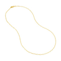 Load image into Gallery viewer, 14K Yellow Gold Or White Gold 1.7mm Paper Clip Chain Necklace with Lobster Lock
