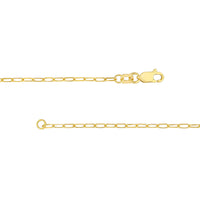 Load image into Gallery viewer, 14K Yellow Gold Or White Gold 1.7mm Paper Clip Chain Necklace with Lobster Lock
