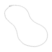 Load image into Gallery viewer, 14K Yellow Gold Or White Gold 1.7mm Paper Clip Chain Necklace with Lobster Lock
