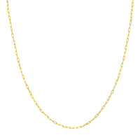 Load image into Gallery viewer, 14K Yellow Gold Or White Gold 1.7mm Paper Clip Chain Necklace with Lobster Lock
