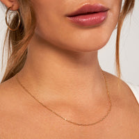 Load image into Gallery viewer, 14K Yellow Gold Or White Gold 1.7mm Paper Clip Chain Necklace with Lobster Lock
