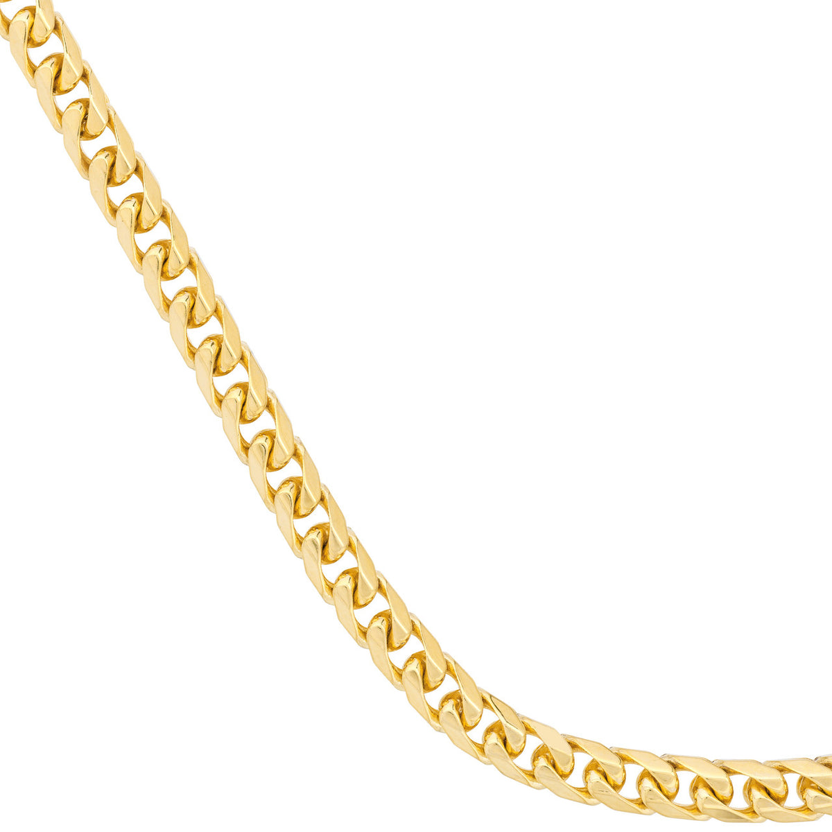 14K Gold 6.45mm D/C Franco Chain Necklace with Lobster Lock
