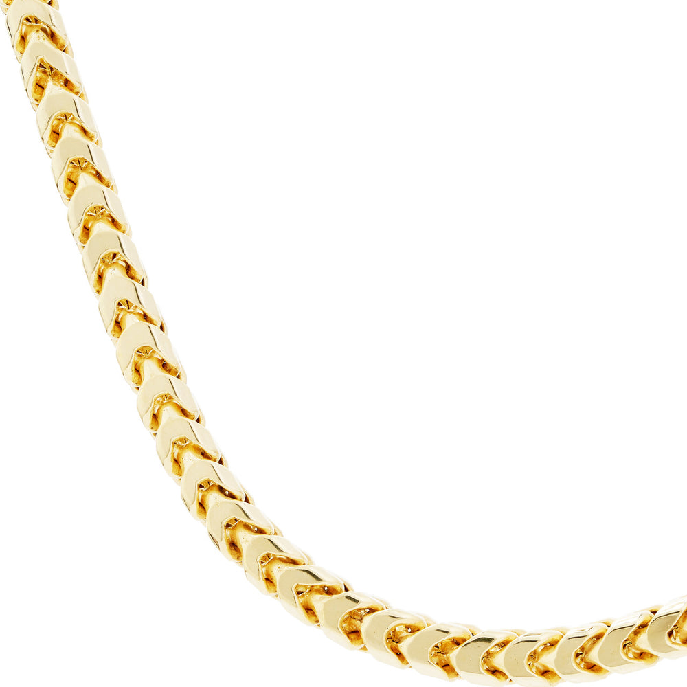 14K Yellow Gold 5.9mm Light Franco Chain Necklace with Lobster Lock