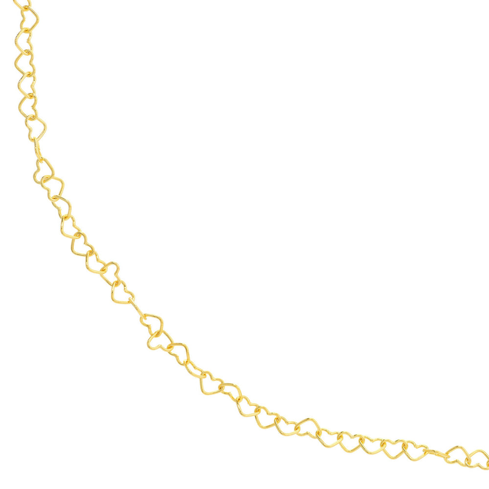 14K Yellow Gold 3.50mm Twist Heart Chain Necklace with Lobster Lock
