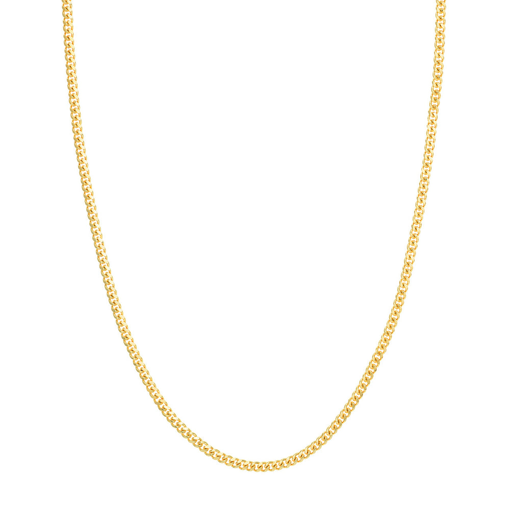 14K Yellow Gold 3.5mm Miami Cuban Chain Necklace with Lobster Lock