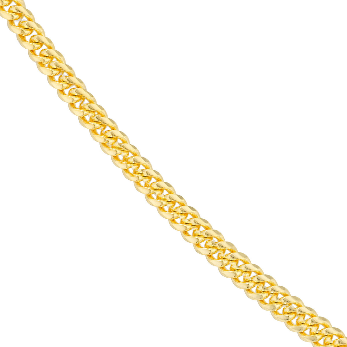 14K Yellow Gold 3.5mm Miami Cuban Chain Necklace with Lobster Lock