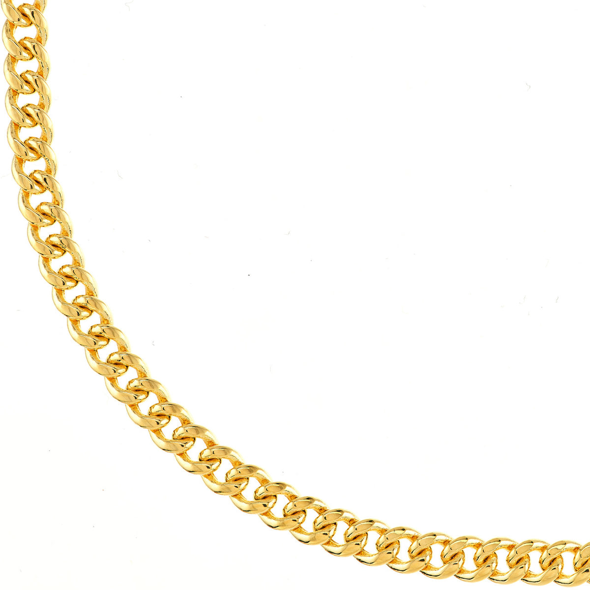 Solid 14K Gold 5.35mm Light Miami Cuban Chain Necklace