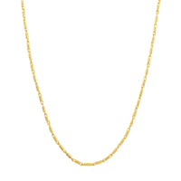 Load image into Gallery viewer, 14K Yellow Gold and White Gold 1.05mm D/C Tube Bead Chain Necklace with Lobster Lock
