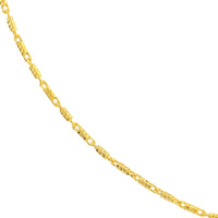 Load image into Gallery viewer, 14K Yellow Gold and White Gold 1.05mm D/C Tube Bead Chain Necklace with Lobster Lock
