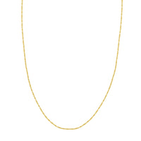 Load image into Gallery viewer, 14K Yellow Gold and White Gold 0.95mm D/C Tube Bead Chain Necklace with Lobster Lock
