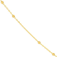 Load image into Gallery viewer, 14K Yellow Gold Faceted Bead Saturn Chain Necklace with Lobster Lock
