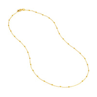 Load image into Gallery viewer, 14K Yellow Gold Faceted Bead Saturn Chain Necklace with Lobster Lock
