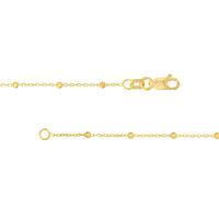 Load image into Gallery viewer, 14K Yellow Gold Faceted Bead Saturn Chain Necklace with Lobster Lock
