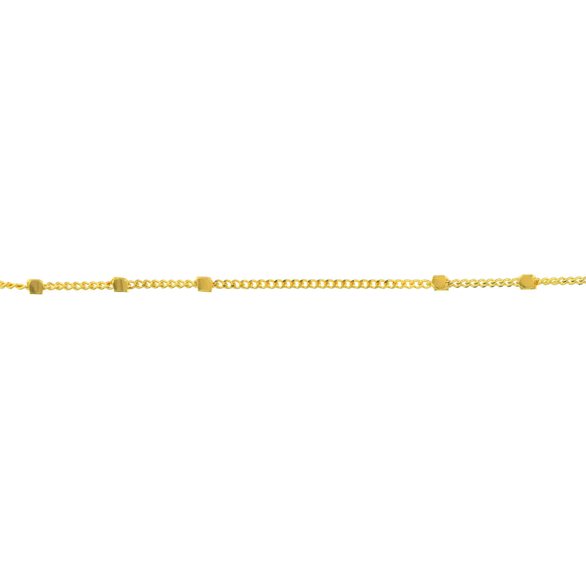 14K Yellow Gold Or White Gold Triple Bead Saturn Chain Necklace with Lobster Lock