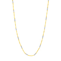 Load image into Gallery viewer, 14K Two-tone Singapore Flat Saturn Chain Necklace
