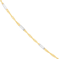 Load image into Gallery viewer, 14K Two-tone Singapore Flat Saturn Chain Necklace
