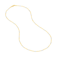 Load image into Gallery viewer, 14K Two-tone Singapore Flat Saturn Chain Necklace
