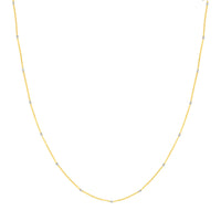 Load image into Gallery viewer, Solid 14K Gold Two-Tone Cube Saturn Chain Necklace with Lobster Lock
