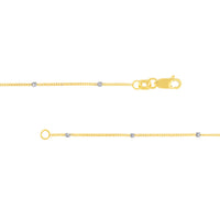 Load image into Gallery viewer, Solid 14K Gold Two-Tone Cube Saturn Chain Necklace with Lobster Lock
