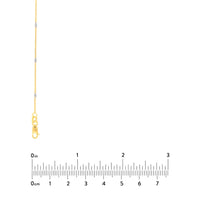 Load image into Gallery viewer, Solid 14K Gold Two-Tone Cube Saturn Chain Necklace with Lobster Lock
