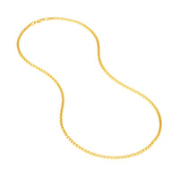 Load image into Gallery viewer, 14K Yellow Gold 2.6mm Solid Round Box Chain Necklace with Lobster Lock
