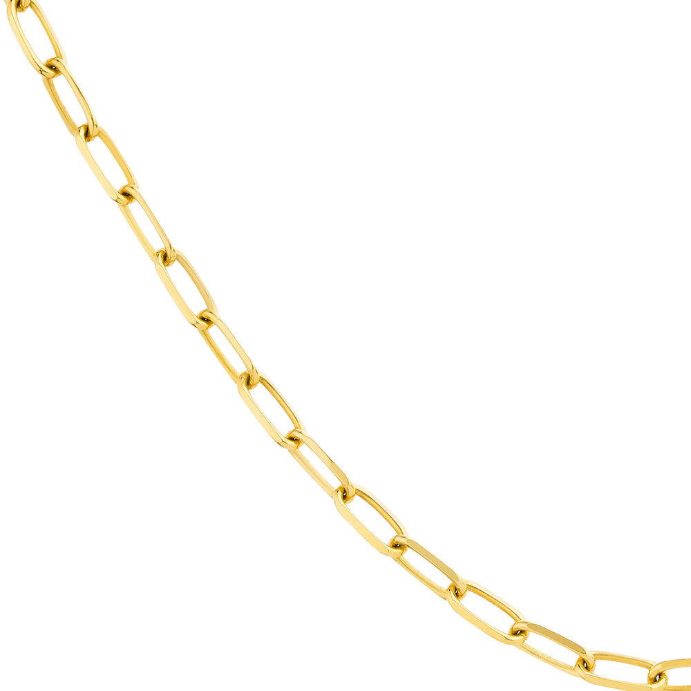 14K Yellow Gold or White Gold or Rose Gold 5.25mm Paper Clip Chain Necklace with Lobster Lock