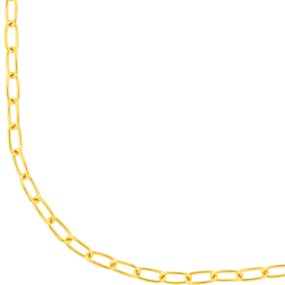 14K Yellow Gold 5mm Paper Clip Chain Necklace with Lobster Lock