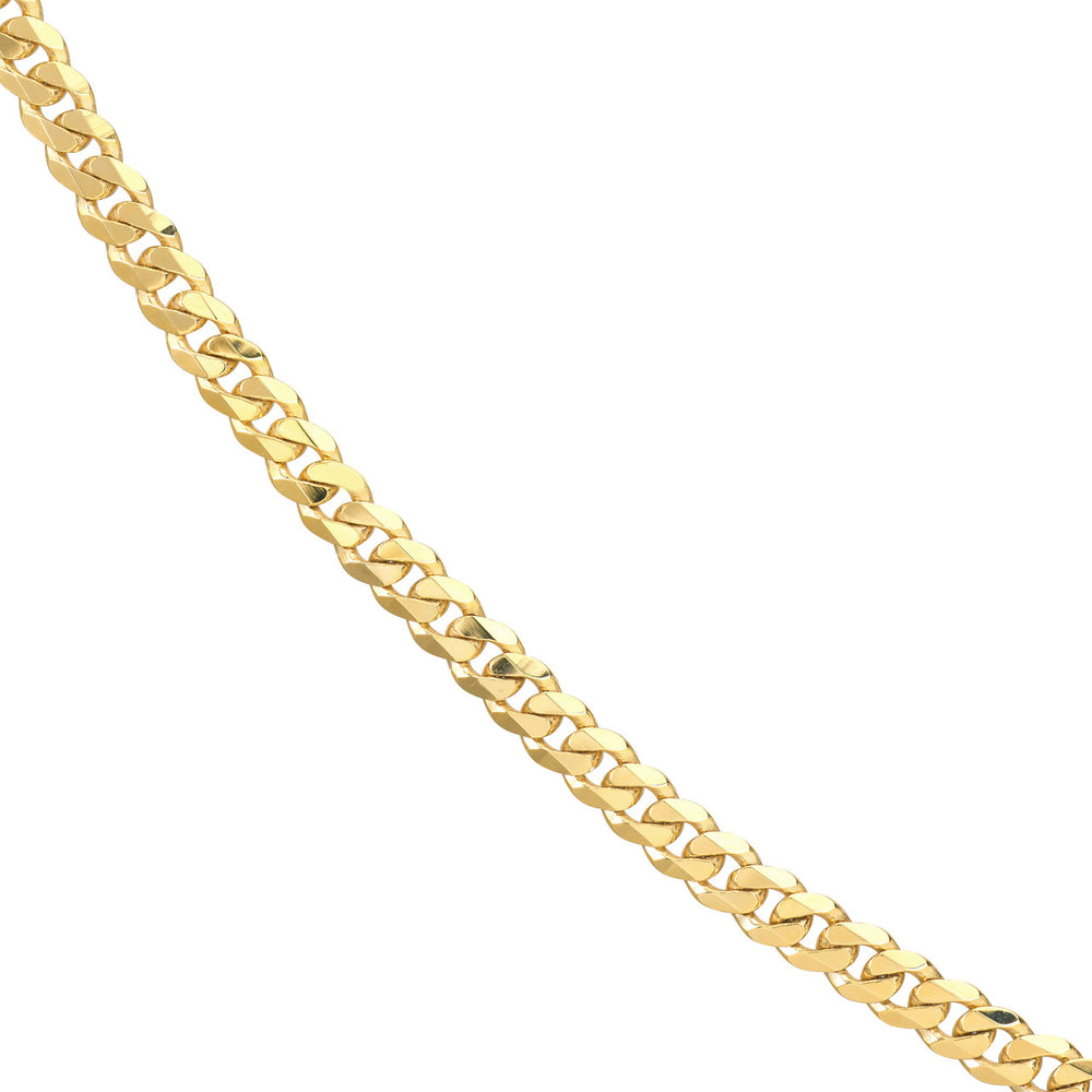 14K Yellow Gold 4.7mm Miami Cuban Chain Necklace with Lobster Lock