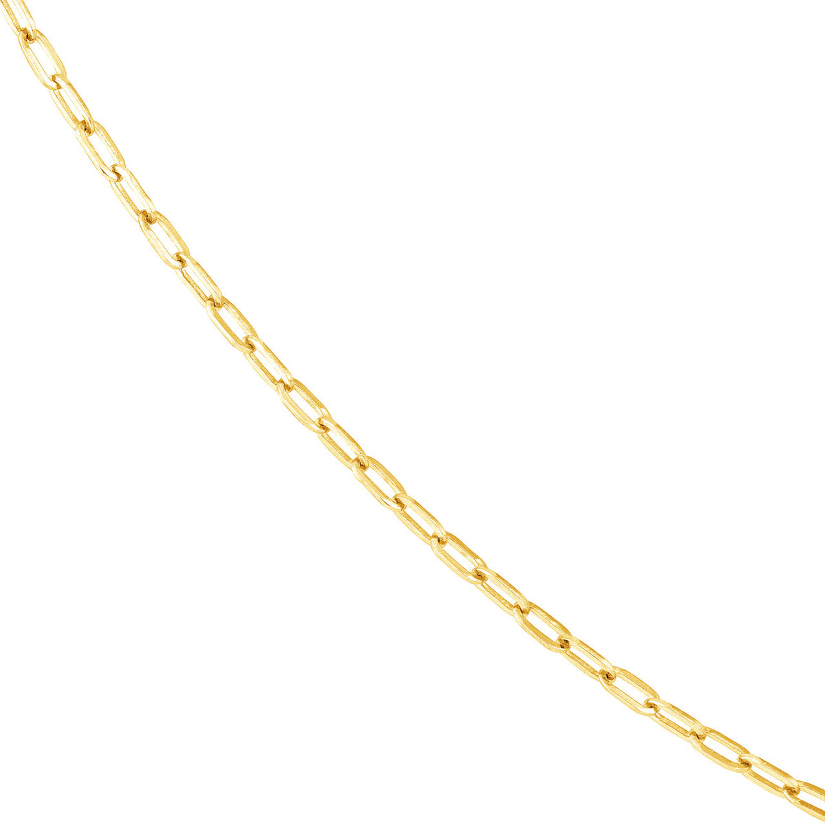 14K Yellow Gold or White Gold or Rose Gold 2.5mm Paper Clip Chain Necklace with Pear Shape Lock