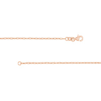 Load image into Gallery viewer, 14K Yellow Gold or White Gold or Rose Gold 1.25mm Paper Clip Chain Necklace with Lobster Lock
