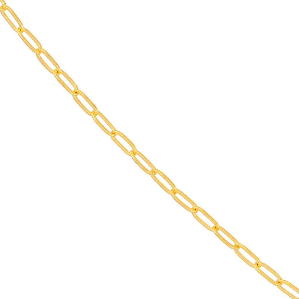 14K Yellow Gold or White Gold or Rose Gold 1.25mm Paper Clip Chain Necklace with Lobster Lock